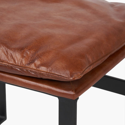 Nico Vintage Brown Leather Chair & Footstool