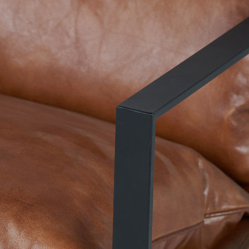 Nico Vintage Brown Leather Chair & Footstool