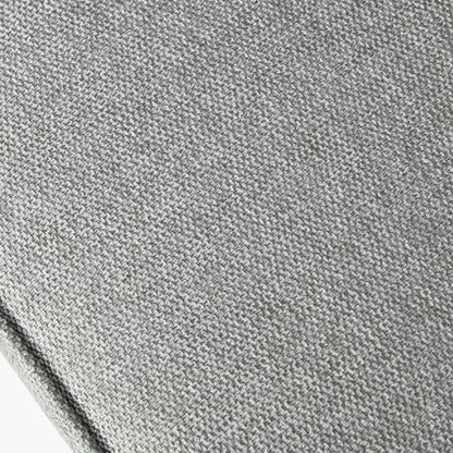 Enya Light Grey Chenille and Black Metal Quilted Back Bar Stool