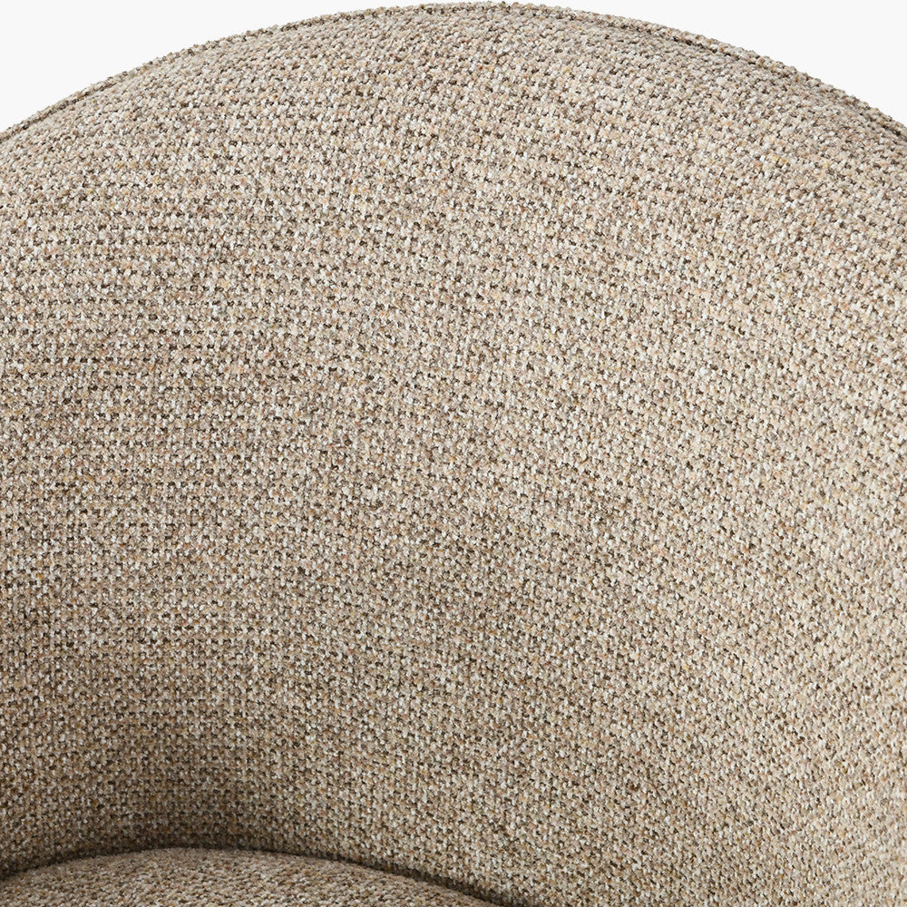 Kelsby Mocha Textured Marl Chenille and Black Metal Tub Dining Chair