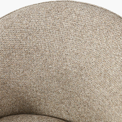 Kelsby Mocha Textured Marl Chenille and Black Metal Tub Dining Chair