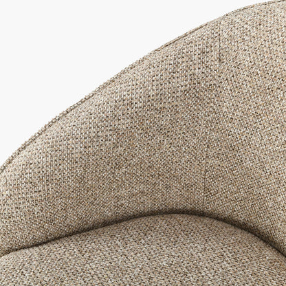 Kelsby Mocha Textured Marl Chenille and Black Metal Tub Dining Chair