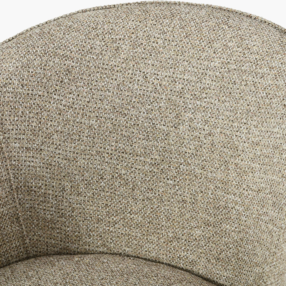 Kelsby Mocha Textured Marl Chenille & Black Metal Tub Bar Stool