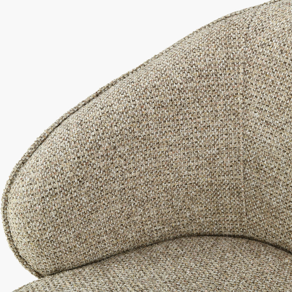 Kelsby Mocha Textured Marl Chenille & Black Metal Tub Bar Stool