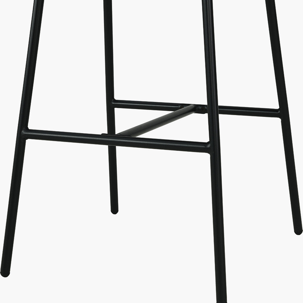 Kelsby Mocha Textured Marl Chenille & Black Metal Tub Bar Stool