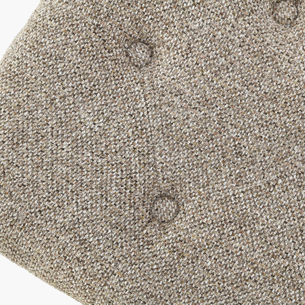 Else Mocha Textured Marl Chenille & Black Metal Buttoned Storage Ottoman