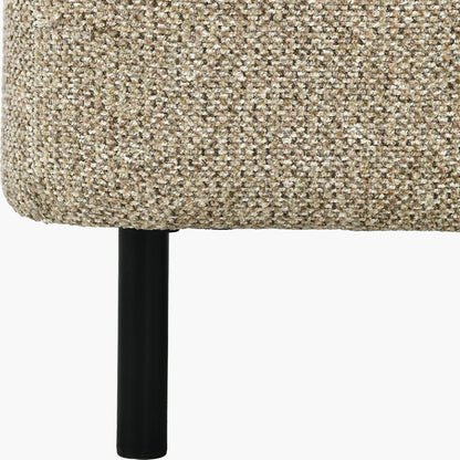 Else Mocha Textured Marl Chenille & Black Metal Buttoned Storage Ottoman