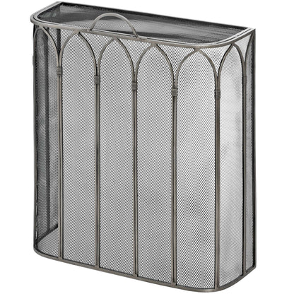 Gothic Antique Pewter Firescreen – Handcrafted Fireside Elegance
