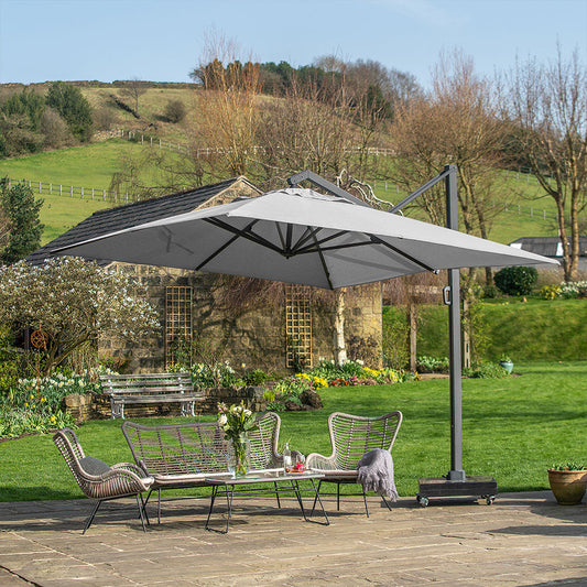 Icon Premium T1 4mx3m Rectangular Manhattan Grey Parasol