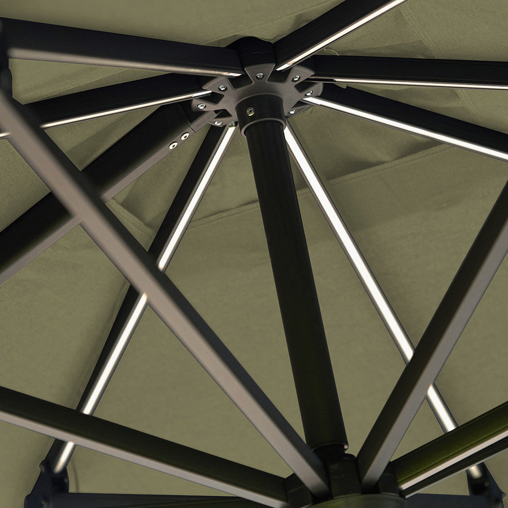 Glow Challenger T2 3m Square Premium Lush Green Free Arm Parasol