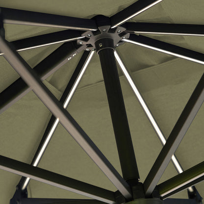 Glow Challenger T2 3m Square Premium Lush Green Free Arm Parasol