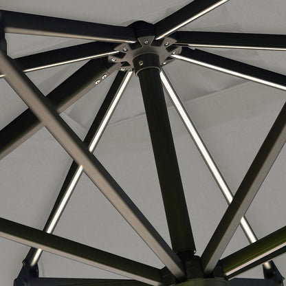 Glow Challenger T2 3m Square Premium Manhattan Grey Free Arm Parasol