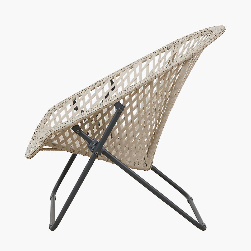 Tobs Outdoor Cream Foldable Loungers Set