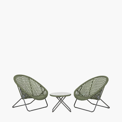 Tobs Outdoor Green Foldable Loungers Set