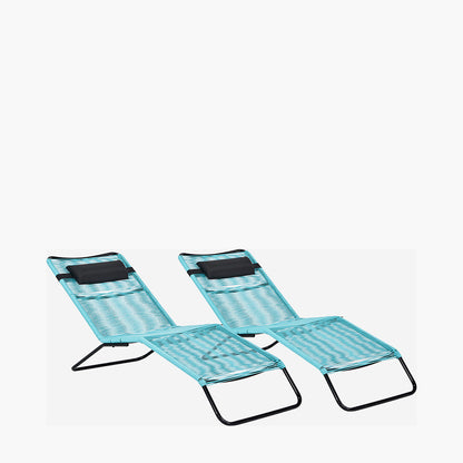 Rio Blue Outdoor Sun Loungers