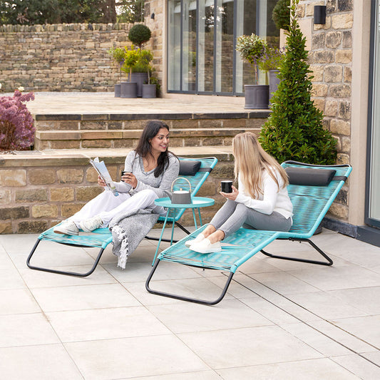 Rio Blue Outdoor Sun Loungers