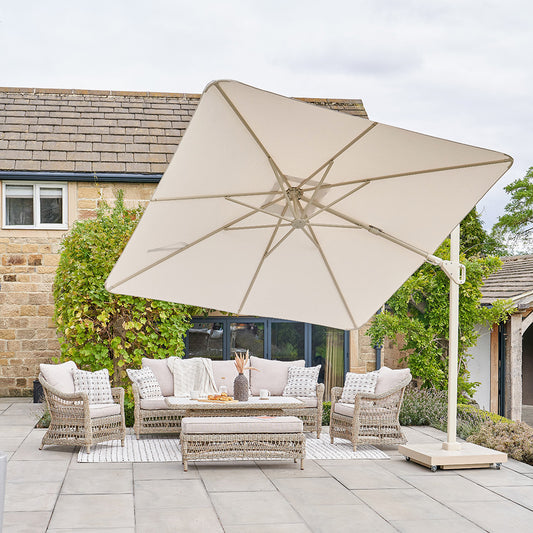 Nexus T2 Premium Sandstone & Champagne Free Arm Parasol