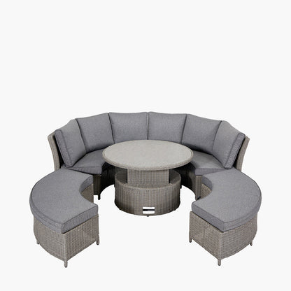 Slate Grey Outdoor Daybed Dining Set with Ceramic Top