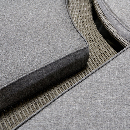 Slate Grey Outdoor Daybed Dining Set with Ceramic Top