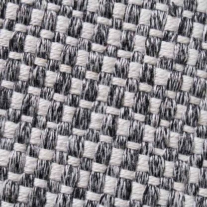 Graphite and White Basket Weave Design Scatter Cushion – Sustainable Indoor & Outdoor Cushion