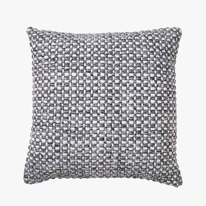 Graphite and White Basket Weave Design Scatter Cushion – Sustainable Indoor & Outdoor Cushion
