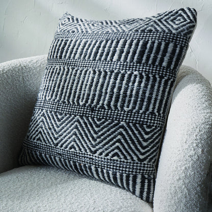 Black and White Inca Design Scatter Cushion – Eco-Friendly Indoor & Outdoor Cushion
