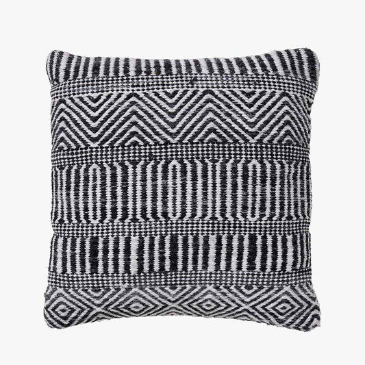 Black and White Inca Design Scatter Cushion – Eco-Friendly Indoor & Outdoor Cushion