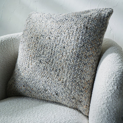 Warm Grey Tweed Design Scatter Cushion – Sustainable Indoor & Outdoor Cushion
