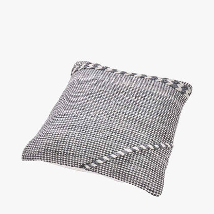 Grey and White Plaited Stripe Design Scatter Cushion – Sustainable Indoor & Outdoor Cushion