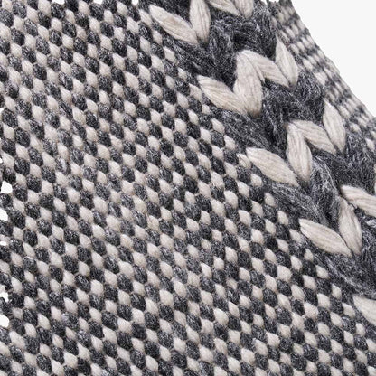 Grey and White Plaited Stripe Design Scatter Cushion – Sustainable Indoor & Outdoor Cushion