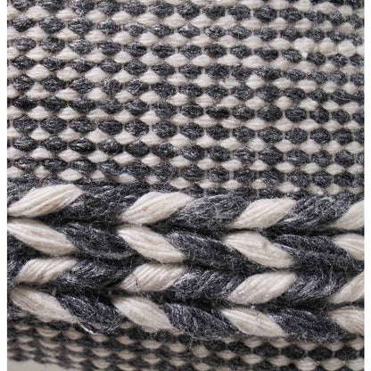 Grey and White Plaited Stripe Design Scatter Cushion – Sustainable Indoor & Outdoor Cushion