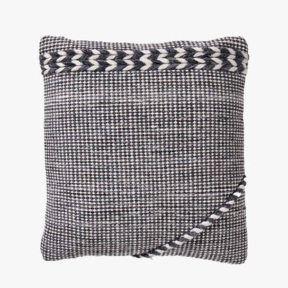 Grey and White Plaited Stripe Design Scatter Cushion – Sustainable Indoor & Outdoor Cushion