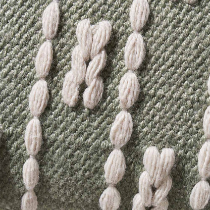Sage and White Braid Design Square Scatter Cushion – Eco-Friendly Indoor & Outdoor Cushion