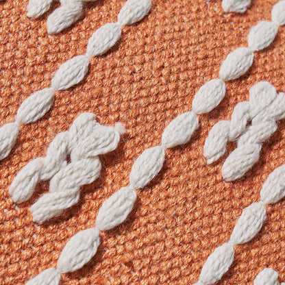 Terracotta and White Braid Design Scatter Cushion – Eco-Friendly Indoor & Outdoor Cushion