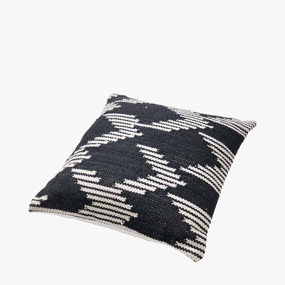 Black and White Chevron Design Scatter Cushion – Eco-Friendly Recycled PET Yarn Cushion