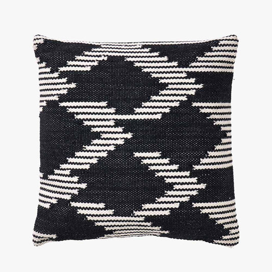 Black and White Chevron Design Scatter Cushion – Eco-Friendly Recycled PET Yarn Cushion
