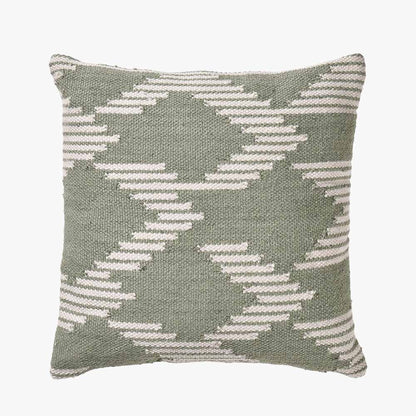 Sage and White Chevron Design Scatter Cushion – Eco-Friendly Indoor & Outdoor Cushion