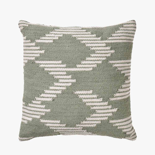 Sage and White Chevron Design Scatter Cushion – Eco-Friendly Indoor & Outdoor Cushion