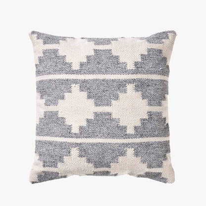 Grey and White Moroccan Design Scatter Cushion – Sustainable Indoor & Outdoor Cushion