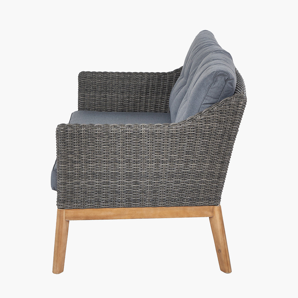 Shop the Larissa Outdoor Seating Set. Comprising of a 2 seater sofa, 2 armchairs and a coffee table, ideal for relaxed socialising, al fresco style. Shop online today www.nobleandnook.co.uk