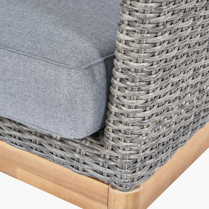 Shop the Larissa Outdoor Seating Set. Comprising of a 2 seater sofa, 2 armchairs and a coffee table, ideal for relaxed socialising, al fresco style. Shop online today www.nobleandnook.co.uk