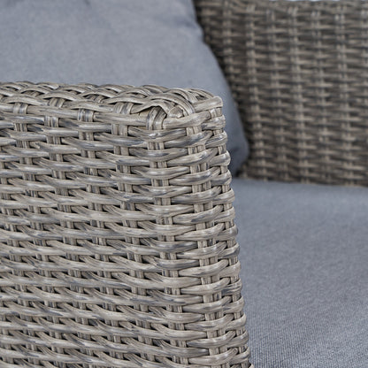 Shop the Larissa Outdoor Seating Set. Comprising of a 2 seater sofa, 2 armchairs and a coffee table, ideal for relaxed socialising, al fresco style. Shop online today www.nobleandnook.co.uk