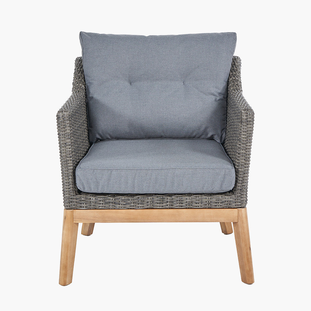 Shop the Larissa Outdoor Seating Set. Comprising of a 2 seater sofa, 2 armchairs and a coffee table, ideal for relaxed socialising, al fresco style. Shop online today www.nobleandnook.co.uk