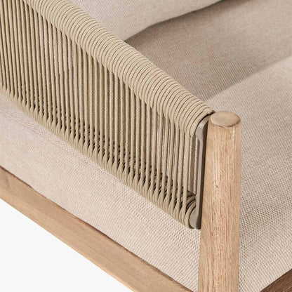 Shop the Denver Sage Green Outdoor Seating Set. Handcrafted from sustainable acacia wood, featuring a two seater sofa, 2 armchairs, and a coffee table with weather resistant twisted rope. 3 Year Structural Guarantee Included* Buy now at www.nobleandnook.co.uk