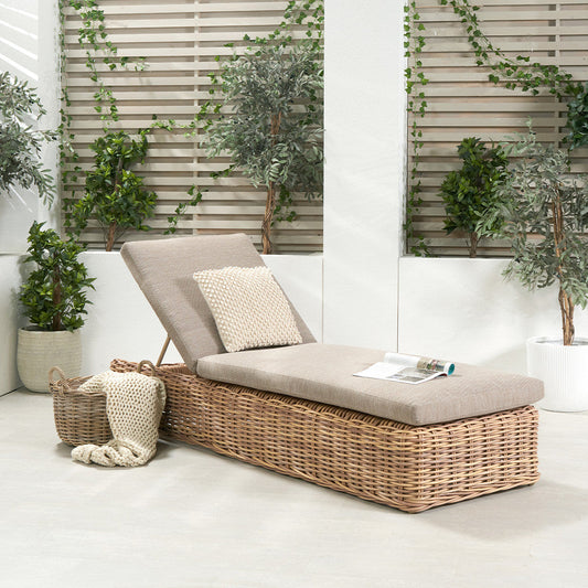 Garda Natural Antique Outdoor Sun Lounger