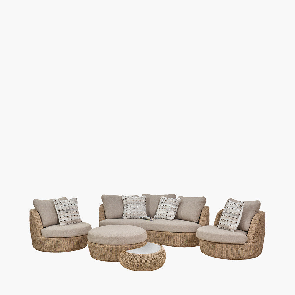 Kampala Outdoor Lounge Set with Footstool