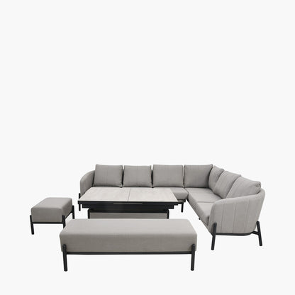 Create a modern and sophisticated outdoor space with the Nevada Large Outdoor Corner Set. Designed for both comfort and durability. Shop online today at www.nobleandnook.co.uk