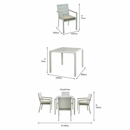 Aruba Outdoor 4 Seater Dining Set