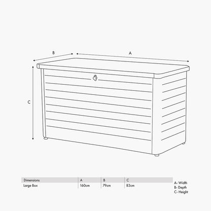 Rhode Island Large Galvanised Steel Cushion Box in Anthracite