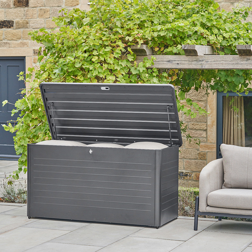 Rhode Island Large Galvanised Steel Cushion Box in Anthracite